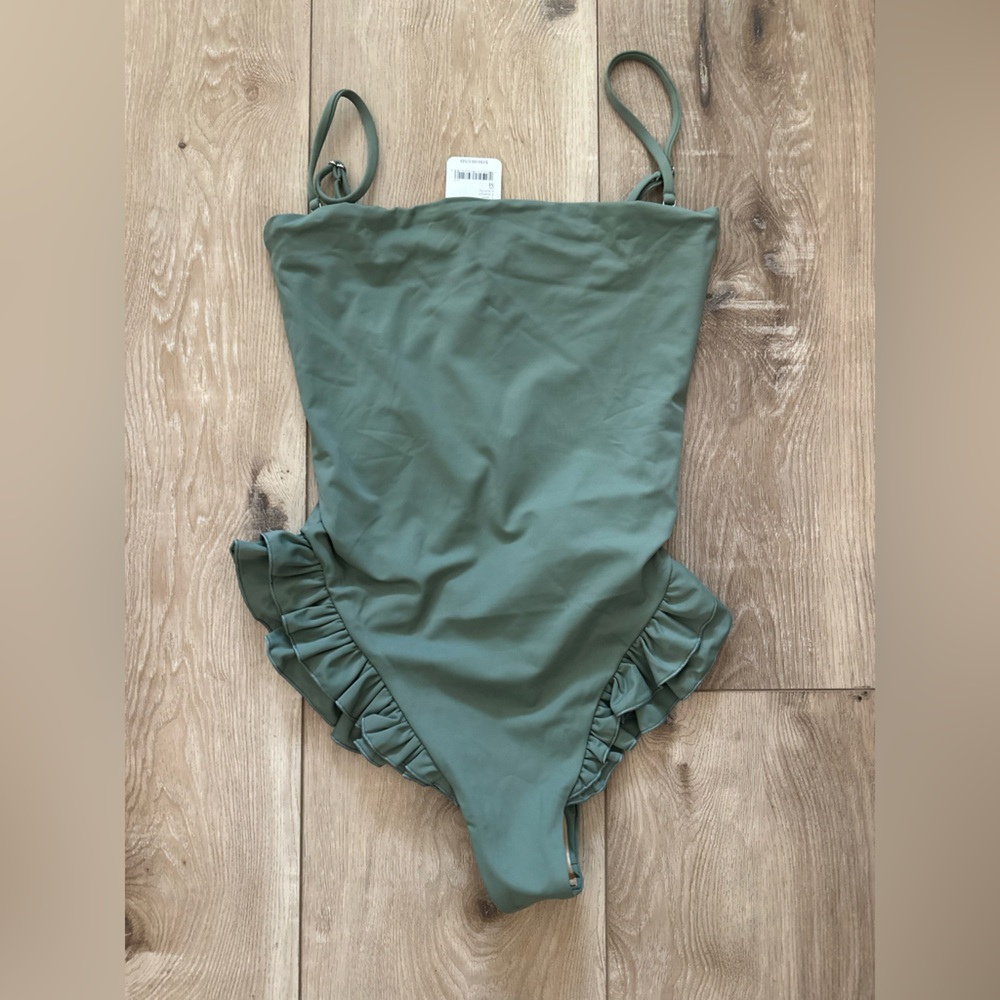 🆕 Free People X Belle the Label Margot One Piece Swimsuit in Army - Picture 7 of 7